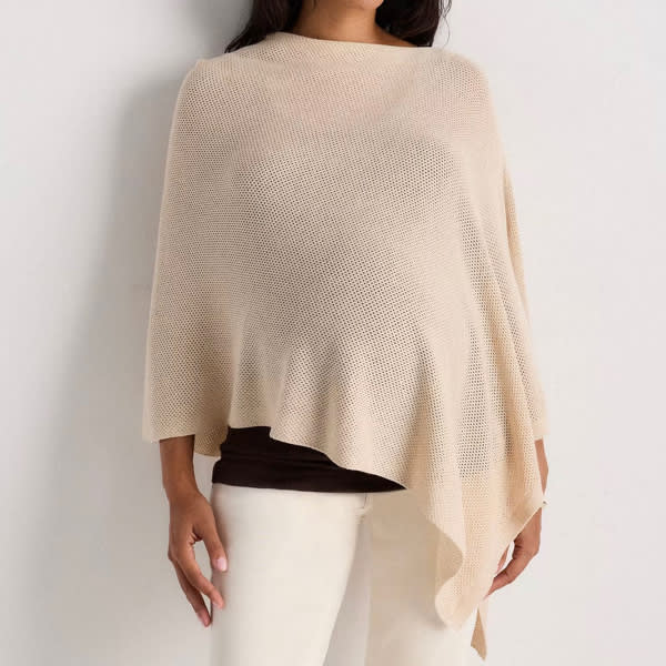 Lightweight Cotton Cashmere Nursing Shawl in Heather Oatmeal