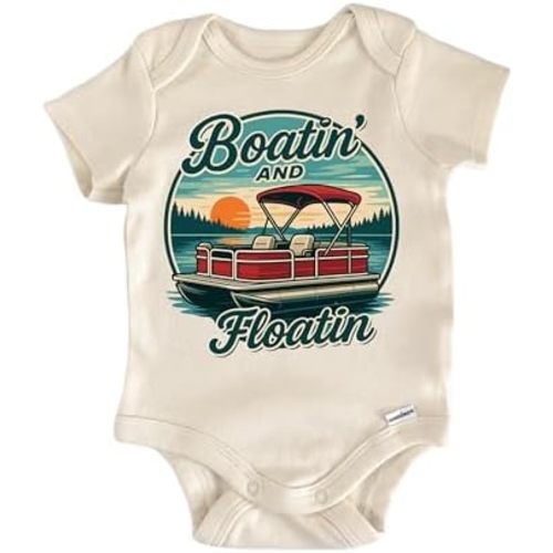 Boat Lake Pontoon Lakehouse - Baby Boy Girl Clothes Bodysuit Funny Cute
