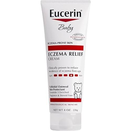 Eucerin Baby Eczema Relief Body Cream, Fragrance Free Baby Eczema Cream with Colloidal Oatmeal, Ceramide-3 and Licorice Root Extract, 8 Oz Tube