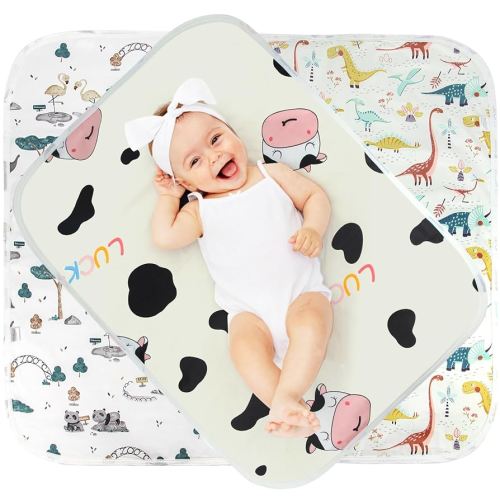 Changing Pad Liners 3PCS Baby Changing Mat 100% Waterproof Portable Absorbent Changing Table Cover Home and Travel (Pink Black)