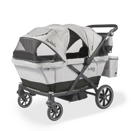 Larktale Caravan Coupe Quad Compact Stroller Wagon with Reclining Seats - Gray/Black