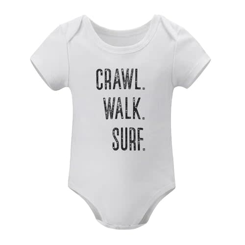 Crawl Walk Surf Baby Clothes Funny Newborn Bodysuits Infant Boys Girls Romper Outfits