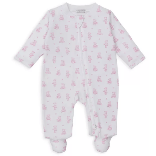 Girls' Bear Print Zip Footie - Baby 3-6M