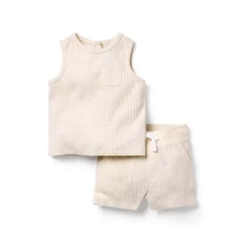 Collections Khaki Stripe Baby Striped Ribbed Matching Set by Janie and Jack