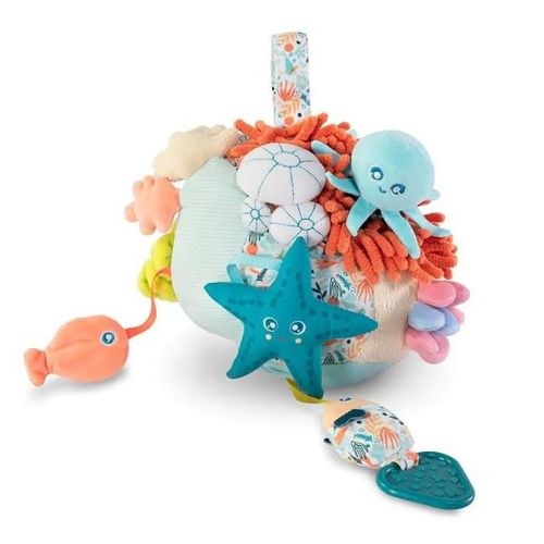 Miniland Educational Sensorial Reef Octopus Baby Rattle, Multicolor, Sea Reef