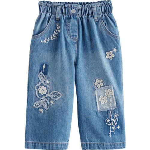 Kids' Flower Embroidered Jeans, 4-5Y