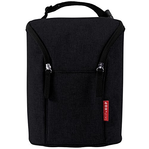 Skip Hop Baby Breastmilk Cooler Insulated Bottle Bag, Grab & Go, Chevron - Black