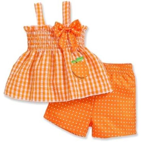 Toddler Girl Clothes Baby Girl Summer Outfits Ruffle Sleeveless Shirts Tops Shorts Set for Girl Clothing