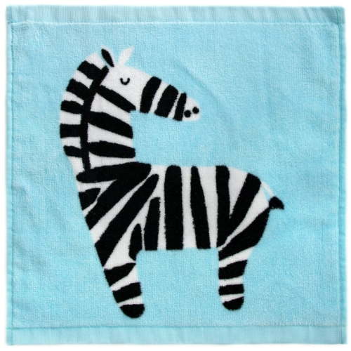 Zebra Kids 2-Piece Bath Towel and Wash Cloth Set, Cotton, Blue, Your Zone