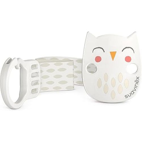 Suavinex Bonhomia Premium Baby Pacifier Clip with Ribbon, Stylish Binky Clips with Double Sided Design, Baby Accessories, Baby Essentials (0mo+), Beige