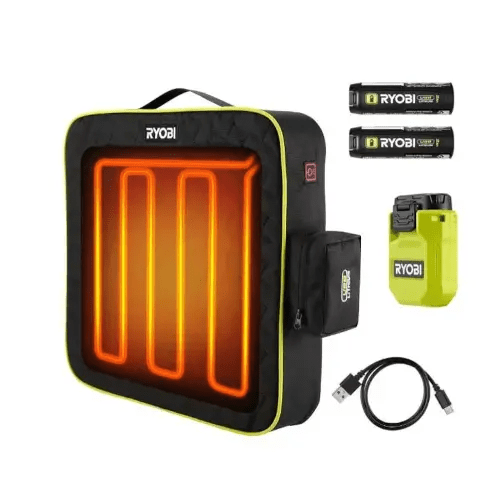 RYOBI USB Lithium Cordless Heated Cushion Kit with (2) 2.0 Ah Batteries and Charging Cable