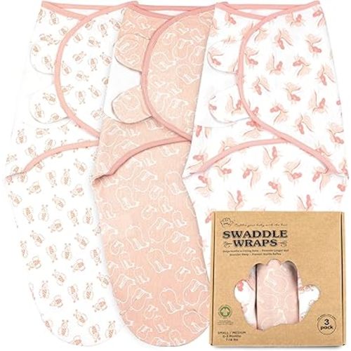 Bublo Baby Swaddles for Newborns – 3-Pack Infant Swaddles 0-3 Months – Adjustable Newborn Swaddle Sleep Sack – Soft Organic Cotton Baby Wrap for Safe & Cozy Sleep