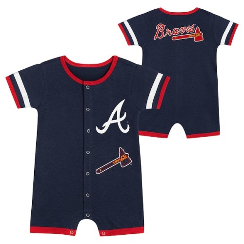 Newborn Atlanta Braves Navy Double Hit Coveralls