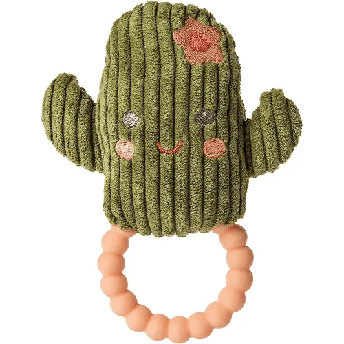 Mary Meyer Sweet Soothie Soft Baby Rattle with Teether Ring, 6-Inches, Cactus