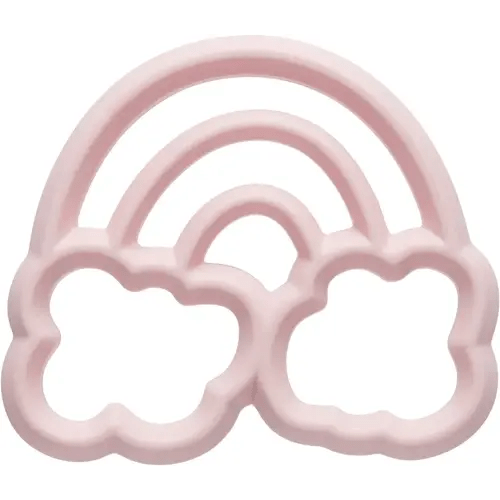 Itzy Ritzy Silicone Baby Teether – BPA-Free Infant Teether with Easy-to-Hold Design & Textured Back Side to Massage & Soothe Sore, Swollen Gums - Teething Toy for 3 Months & Up - Rainbow