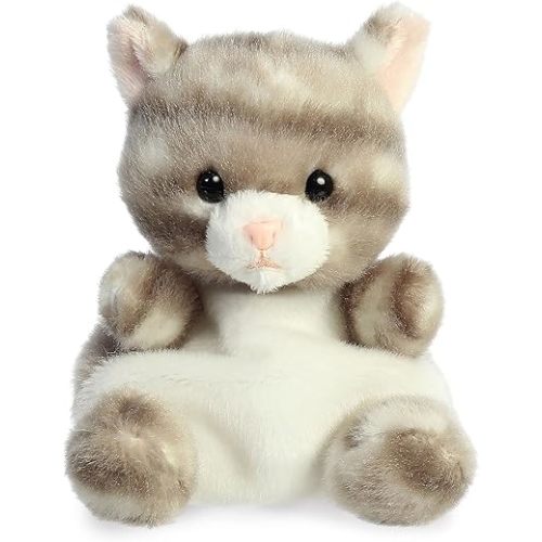 Aurora® Adorable Palm Pals™ Silver Kitty™ Stuffed Animal - Pocket-Sized Play - Collectable Fun - Gray 5 Inches