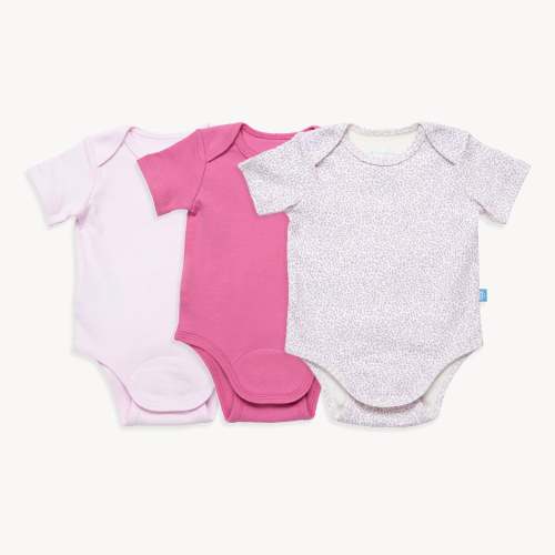 blush blossom organic cotton magnetic bodysuit | 3 set