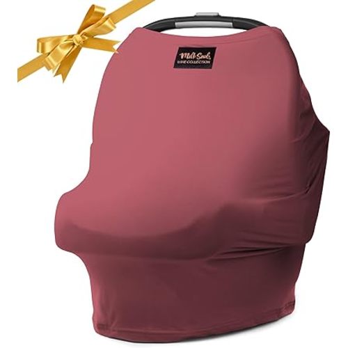 Milk Snob Original 5-in-1 Luxe Cover in Ash Rose - Added Privacy for Breastfeeding, Baby Car Seat, Carrier, Stroller, High Chair, Shopping Cart, Lounger Canopy, Newborn Essentials, Nursing Top