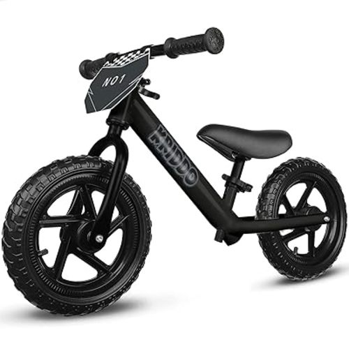 KRIDDO Toddler Balance Bike 2 Year Old, Age 24 Months to 5 Years Old, 12 Inch Push Bicycle with Customize Plate (3 Sets of Stickers Included), Steady Balancing, Gift Bike for 2-3 Boys Girls, Night
