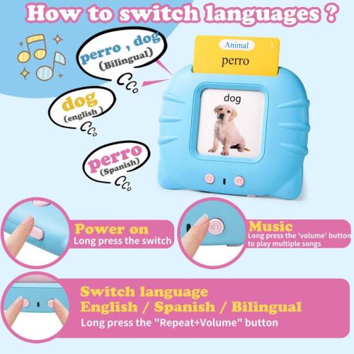 English & Spanish Bilingual Talking Flash Cards