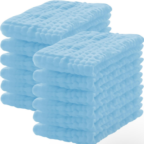 12 Pack Muslin Burp Cloths 100% Cotton Muslin Cloths Large 20''x10'' Extra Soft and Absorbent Baby Burping Cloth - Slate
