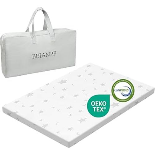 Pack and Play Mattress Pad 38"x26"x1.5" for Playpen and Playard, Soft Breathable Waterproof Cover, Baby Pack N Play Mattresses Topper for Play Pen and Play Yard