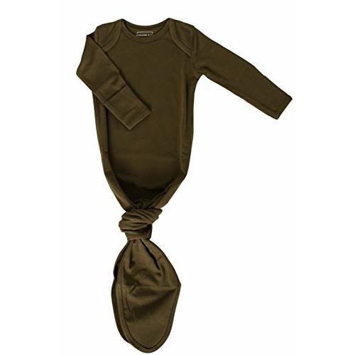 Marlowe & Co Organic Cotton Knotted Newborn Baby Gown, Soft Knotted Sleeper Gown for Baby Boy and Girl