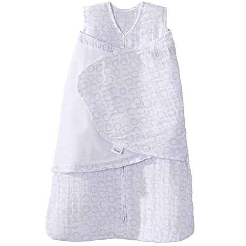 HALO 100% Cotton Muslin Sleepsack Swaddle Wearable Blanket, TOG 1.5, Circles Grey, Small, 3-6 Months - Small (Pack of 1)