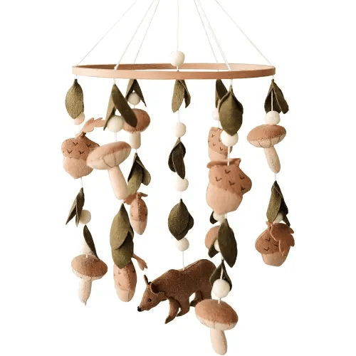 Sorrel + Fern Bear Crib Mobile (Magic Forest) - Nursery Decorations - Handmade Nursery Decor for Boys & Girls