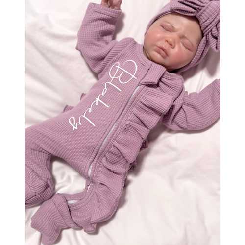 Baby girl coming home outfit, dusty purple footies, zipper footies,baby shower gift, preemie outfit, personalized purple outfit