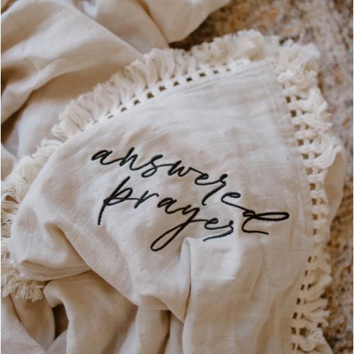Answered Prayer Tassel Swaddle Blanket – OUR HOUSE ABOVE