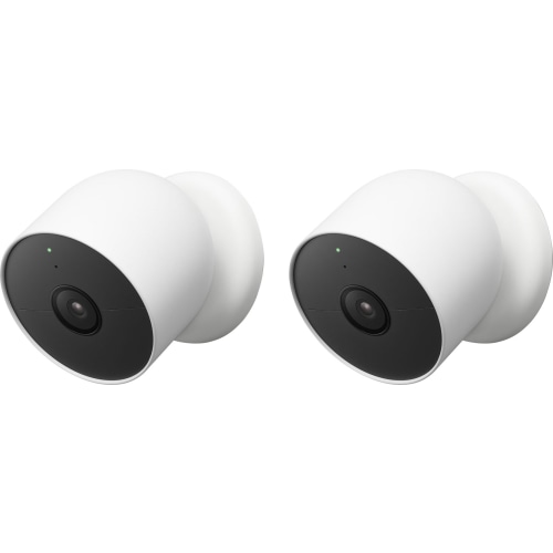 Google - Nest Cam 2 Pack Indoor/Outdoor Wire Free Security Cameras - Snow