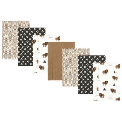 Hudson Baby Cotton Flannel Burp Cloths, Wild Buffalo 7 Pack, One Size