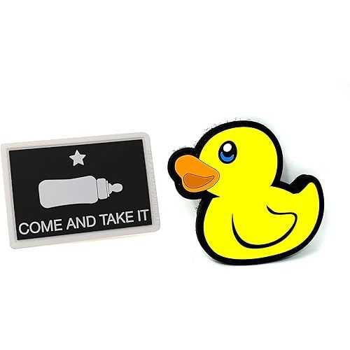 Come and Take It Baby Bottle and Rubber Ducky PVC Hook and Loop Patch Bundle