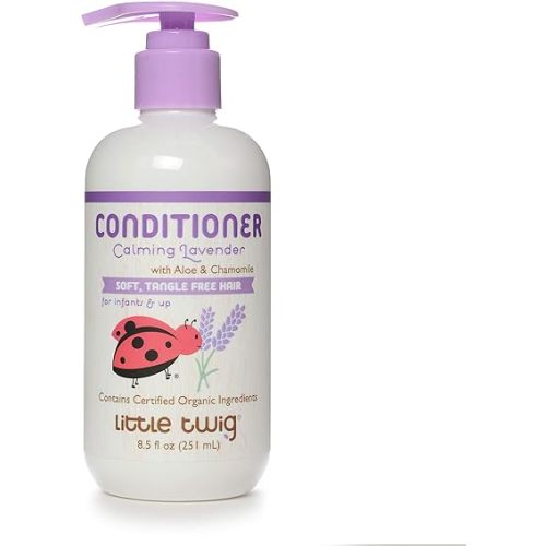 Little Twig Detangling Conditioner, Natural Conditioner with Plant Derived Formula, Hair Conditioner with Essential Oils and Extracts, Suitable for Whole Family, Lavender, 8.5 fl oz.