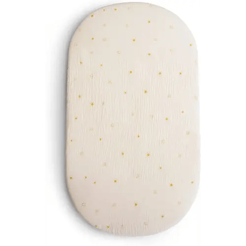 mushie Extra Soft Bassinet Muslin Crib Sheet | 30" x 16" (Suns)