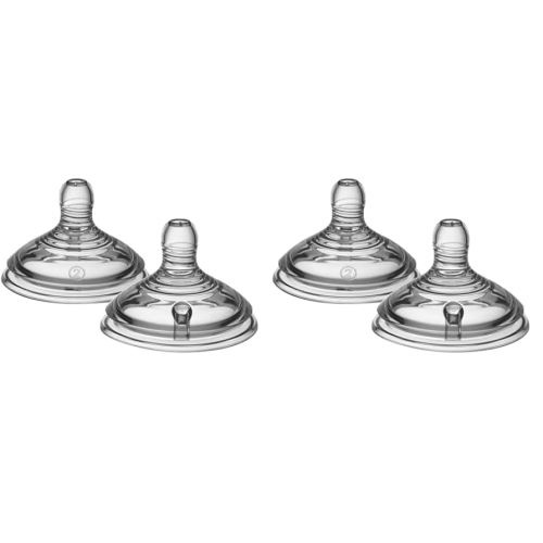 Tommee Tippee Closer to Nature Baby Bottle Feeding Nipple Replacement, Medium Flow, 3+ Months, Level 2 – 2 Count (Pack of 2)