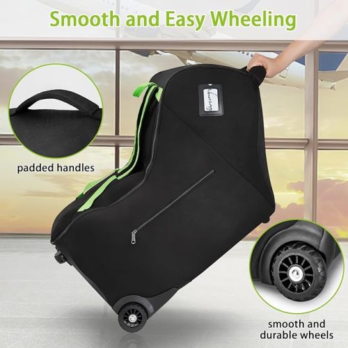YOREPEK Infant Car Seat Travel Bag with Wheels, Car Seat Backpack Compatible with Nuna Pipa Car Seat and Base, Doona Car Seat Stroller without Base, Carseat Cover for Airplane Travel with Side Pocket