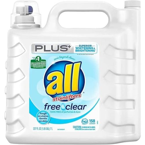 all Liquid Laundry Detergent, Free Clear for Sensitive Skin, (Free Clear, 237 Fluid Ounces)