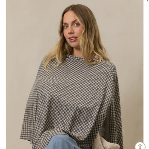 Stormy Houndstooth Nursing Cover