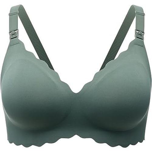 Momcozy Nursing Bras for Breastfeeding, Seamless Pregnancy Maternity Bra Wireless Classic Jelly Strip Support Nursing Bra