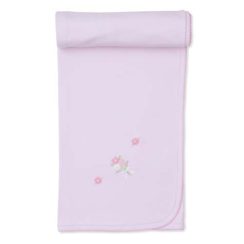 Embroidered SCE Flower Bouquets Blanket, Pink