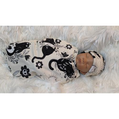 Goth Baby Stuff, Goth Kittle playing in Garden Headband or Hat, Kawaii Emo Baby, Whimisigoth Skull Florals, Sunshine Blanket
