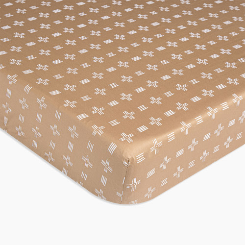 Crane Baby Cotton Sateen Crib Fitted Sheet - Copper Dash