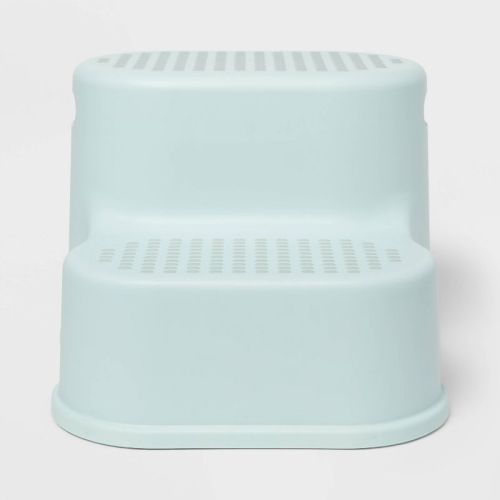 Kids' Double Step Stool Teal - Pillowfort™: Toddler Bathroom Stepstool, 2 Rungs, 150 Lb Capacity, No Assembly