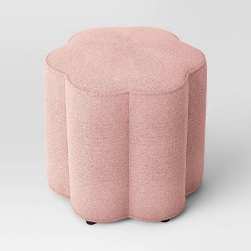 Scallop Upholstered Ottoman Pink - Room Essentials™