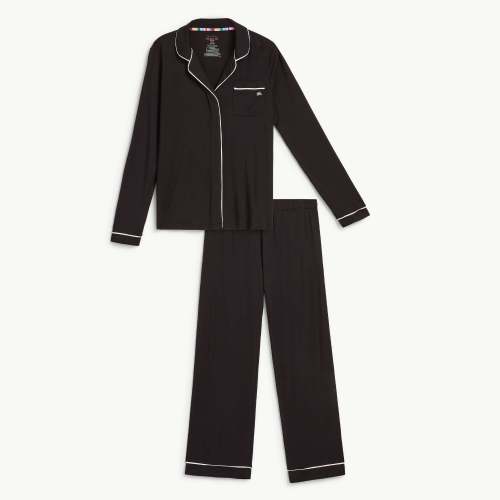 women's onyx modal magnetic classic with a twist long sleeve pajama se – Magnetic Me