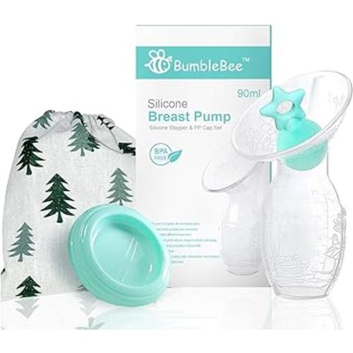 Bumblebee Breast Pump Manual Breast Pump Breastfeeding with Pump Stopper lid Pouch in Gift Box bpa Free & Silicone Breast Pump