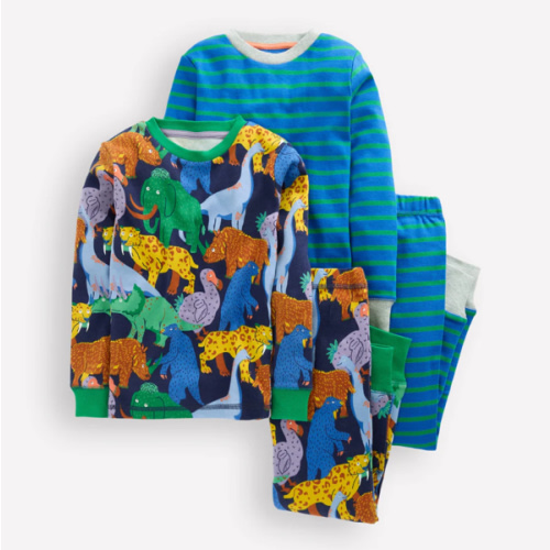 Snug Twin Pack Pajamas-Prehistoric Animals and Stripe | Boden USA