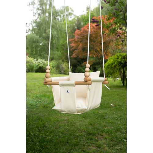 Beige Outdoor Garden Baby Swing Schaukel Balançoire with playing beads | CE | Easter Baby Gift
